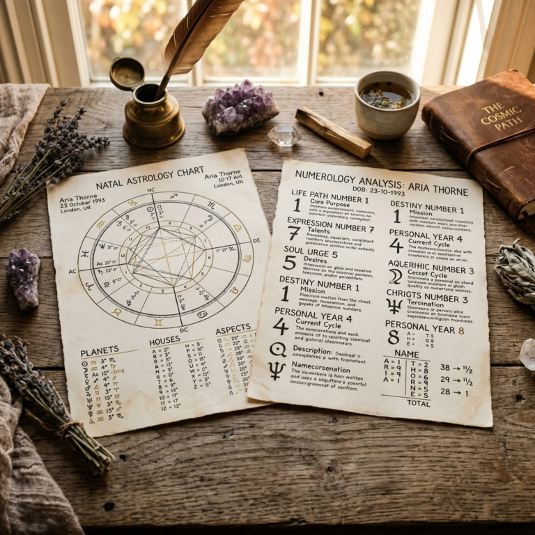 Numerología y astrología juntas: cómo leer tu camino de vida y tu carta astral a la vez