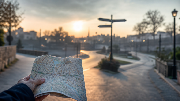 Camino con mapa para interpretar soñar con perderse
